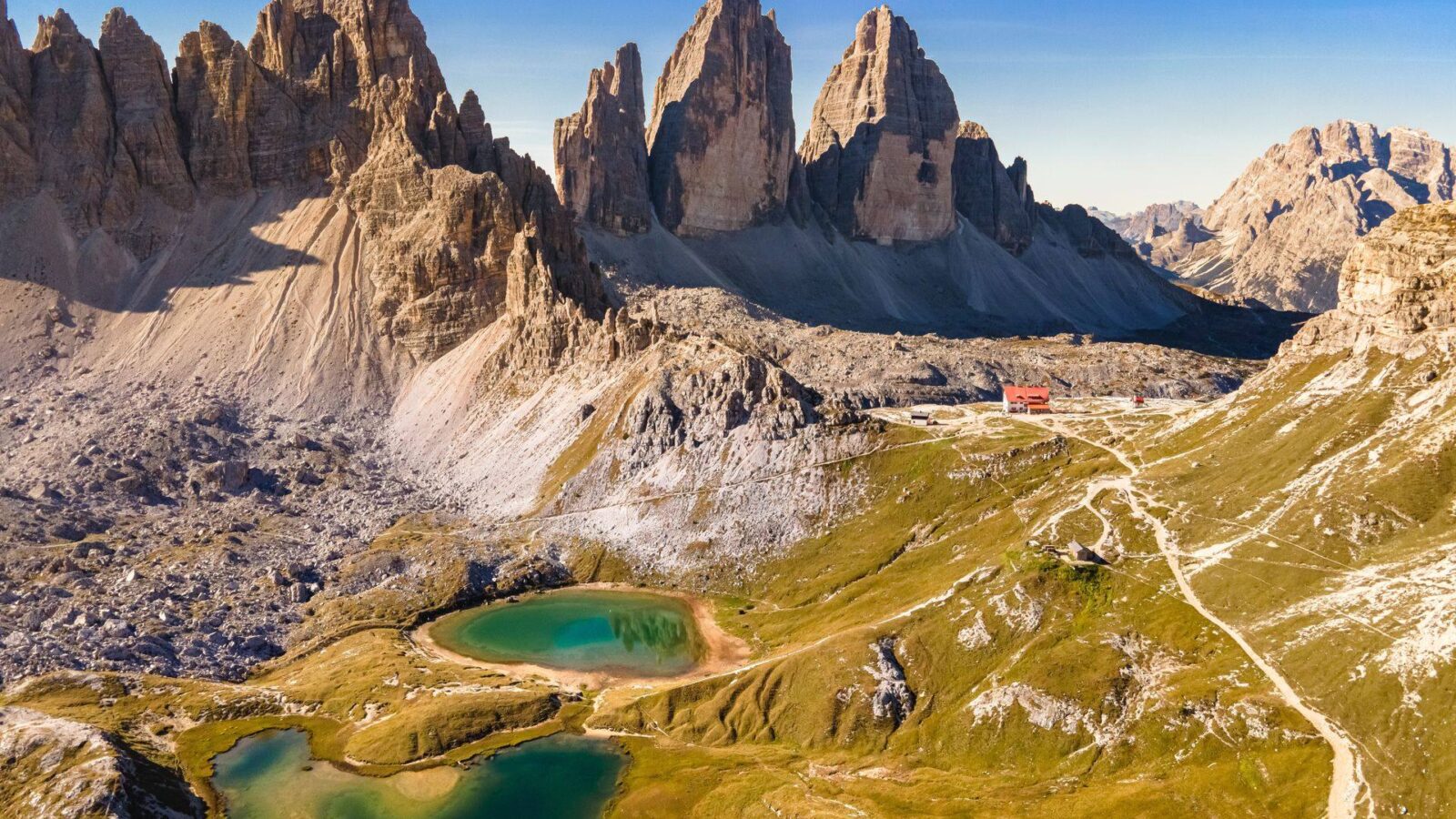 The Tre Cime di Lavaredo in the Dolomites, a UNESCO World Heritage Site