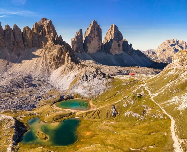The Tre Cime di Lavaredo in the Dolomites, a UNESCO World Heritage Site