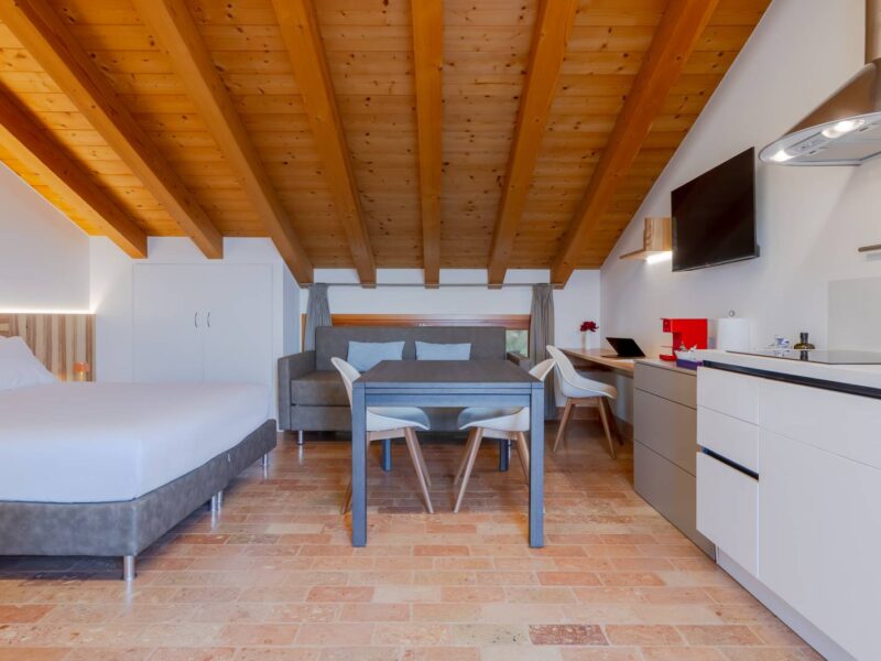 First-floor loft with wooden beams