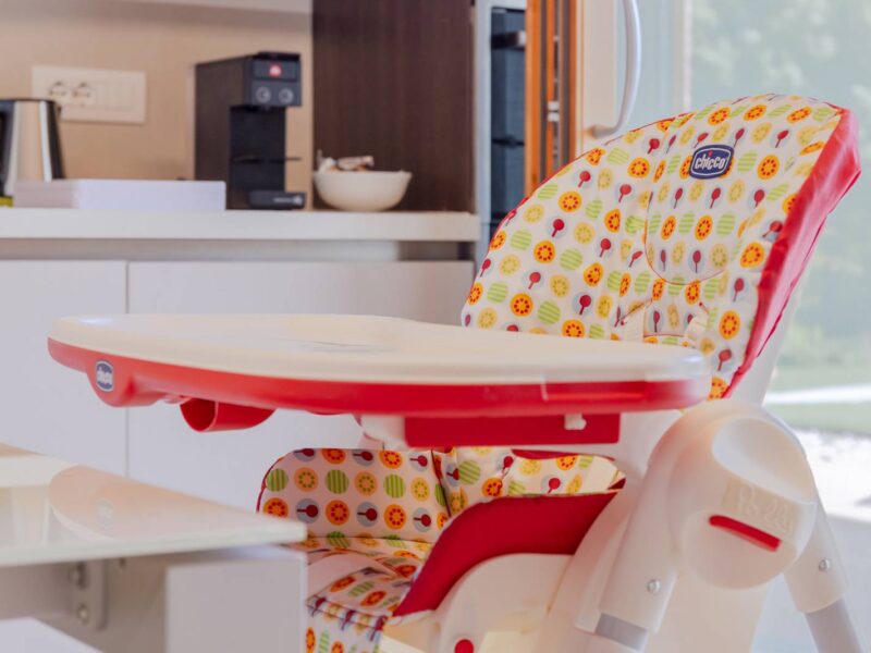 High chair in the kitchen