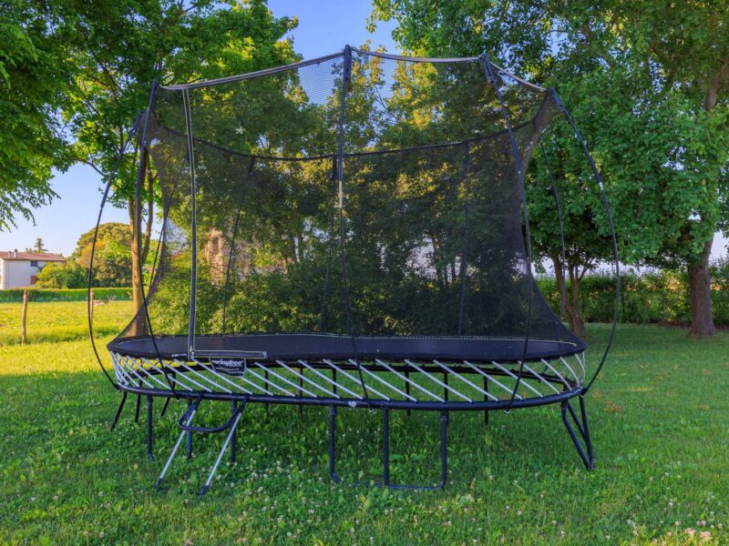 Children’s trampoline in the garden